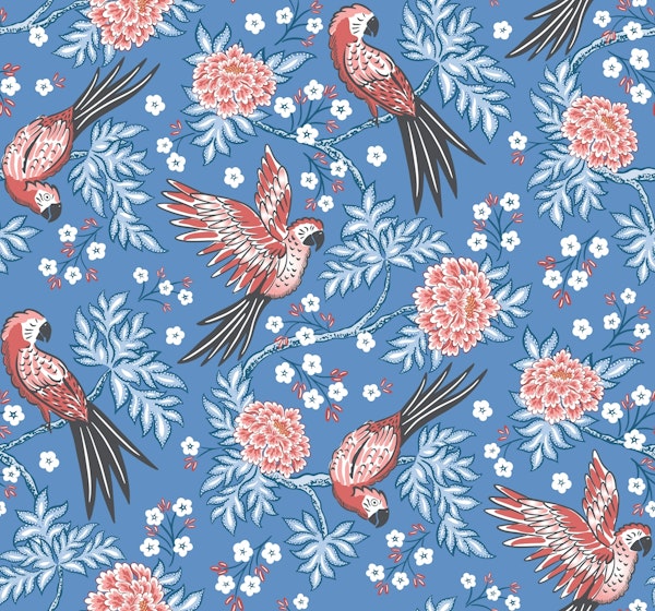 Parrot garden - blue and red
