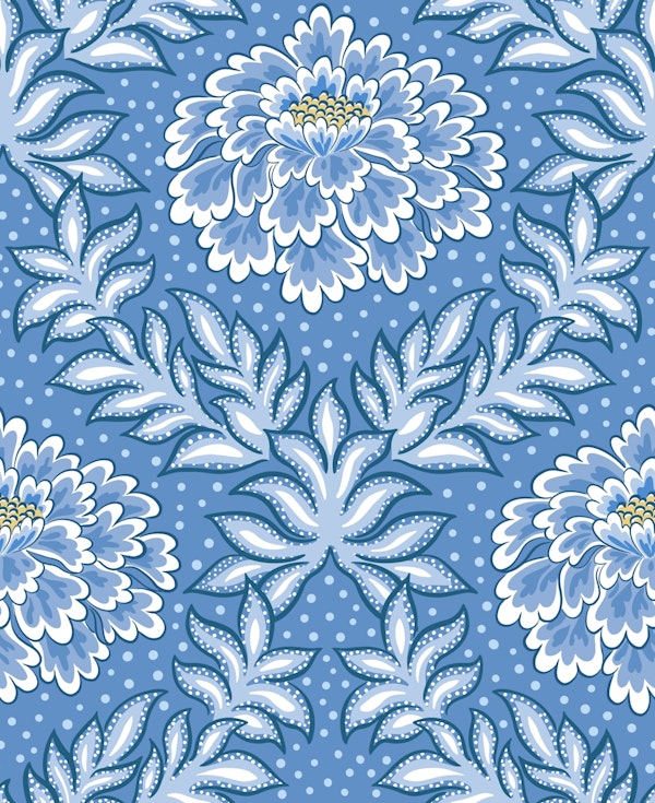 Bold floral - blue