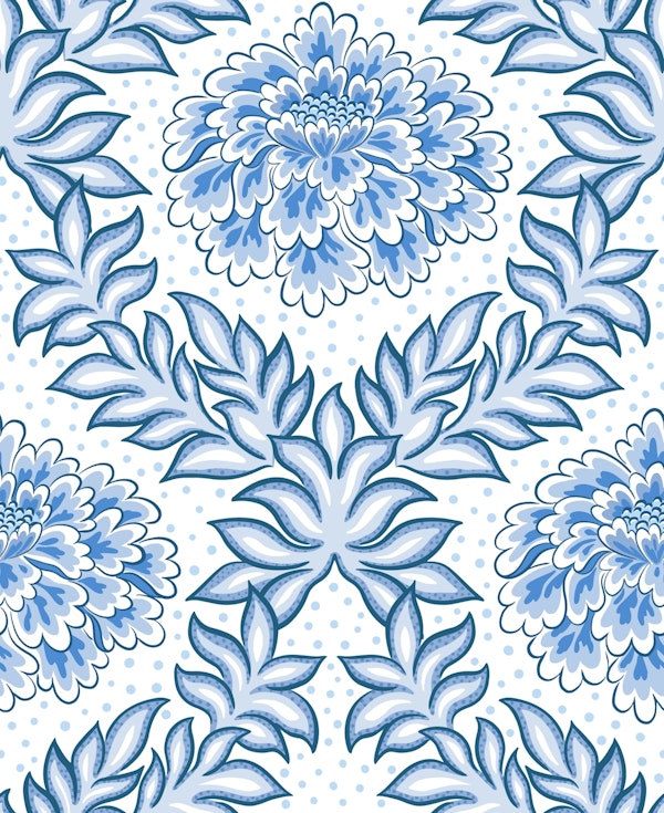 Bold floral - blue and white