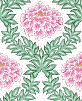 Bold floral - pink and green tapeta