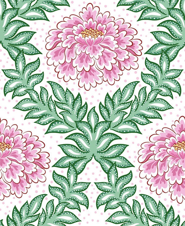 Bold floral - pink and green