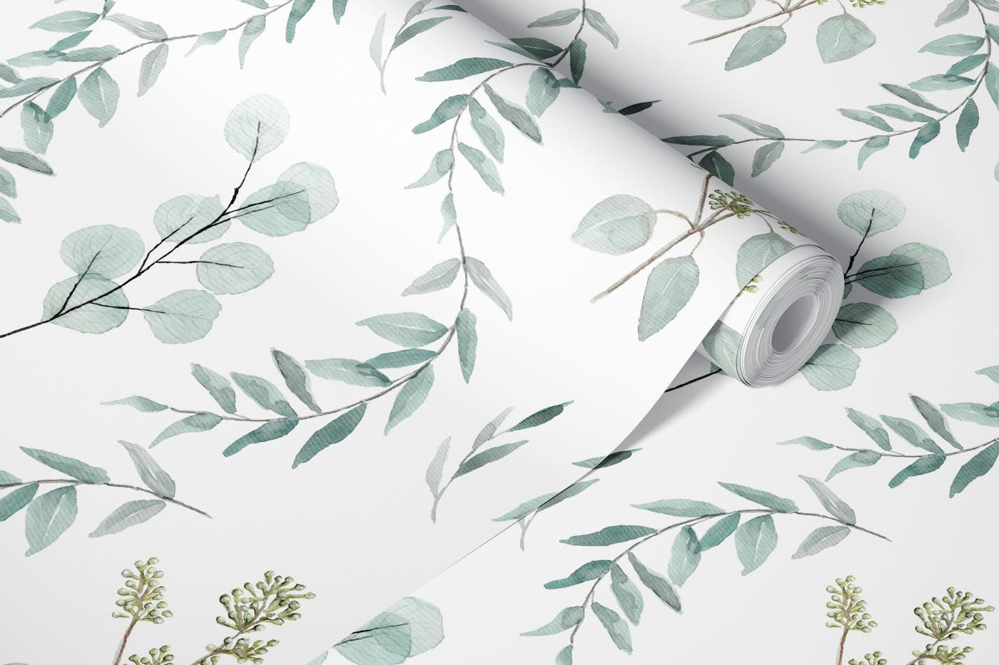 Eucalyptus Leaves Stripes wallpaper roll