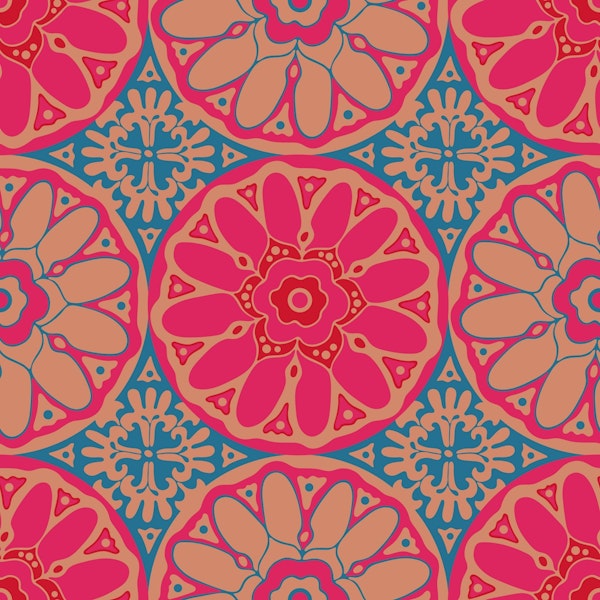 GRAND BAZAAR Bohemian Mandala Pink Blue Small