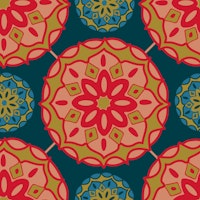MOSAIQUE Bohemian Floral Mandala Red Large behang