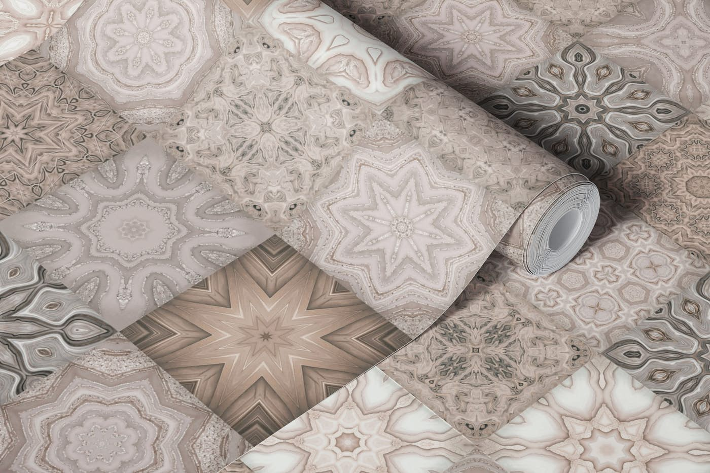 Vintage Tiles Beige Cream II wallpaper roll