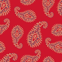 PAISLEY Bohemian Vintage - Blush Sand on Red tapet