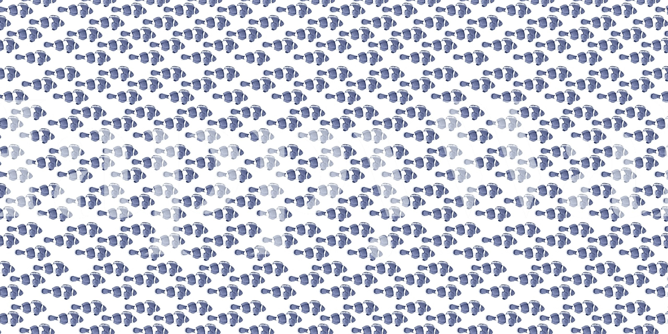 Shimmering Fish Blue wallpaper in a stylish room