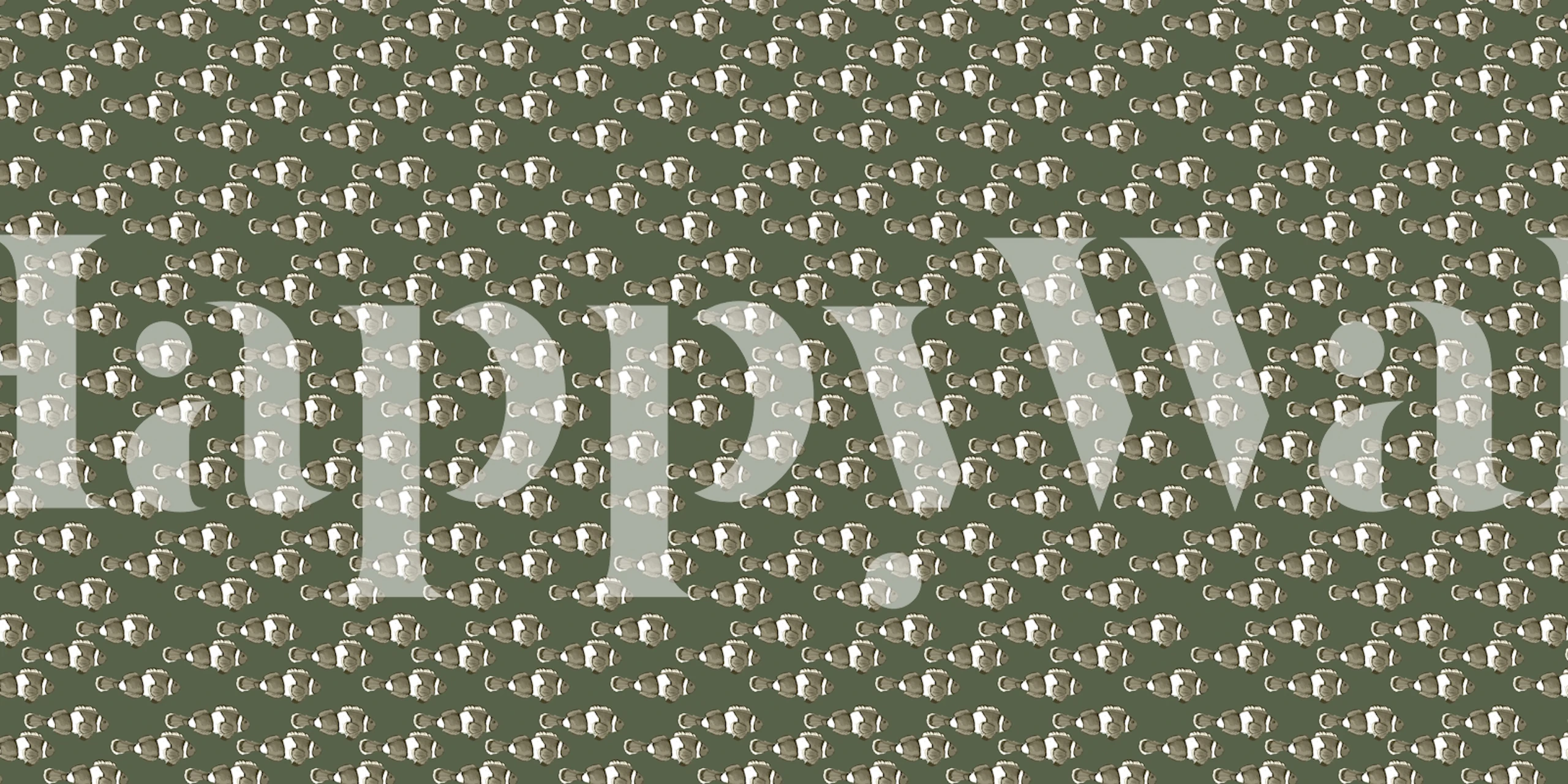 Tapeta Shimmering Fish Green Prikazana U Sobi