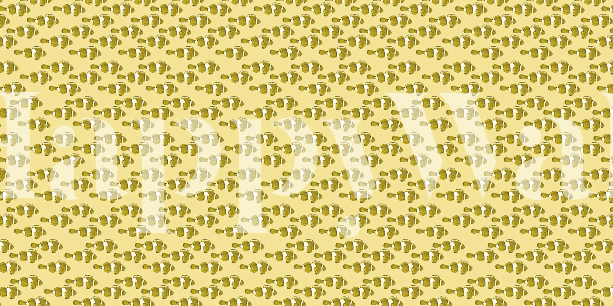 Yellow fish pattern wallpaper featuring playful fish shapes