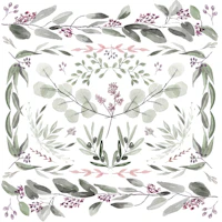 Eucalyptus Botanical Leaves Scene Olive and Pink tapeet