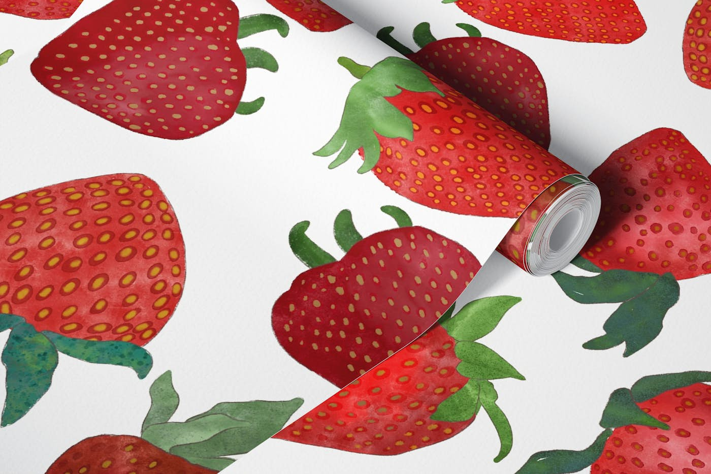 Watercolor Strawberries 1 wallpaper roll