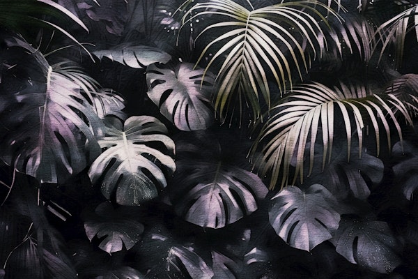 Muted Moody Rainforest Jungle Grey