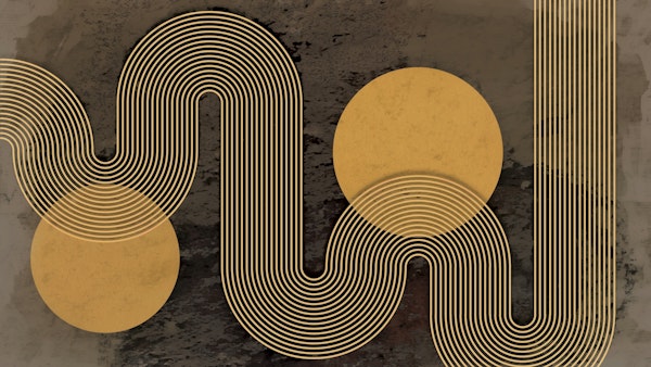 Wavy Lines Rainbow Grunge