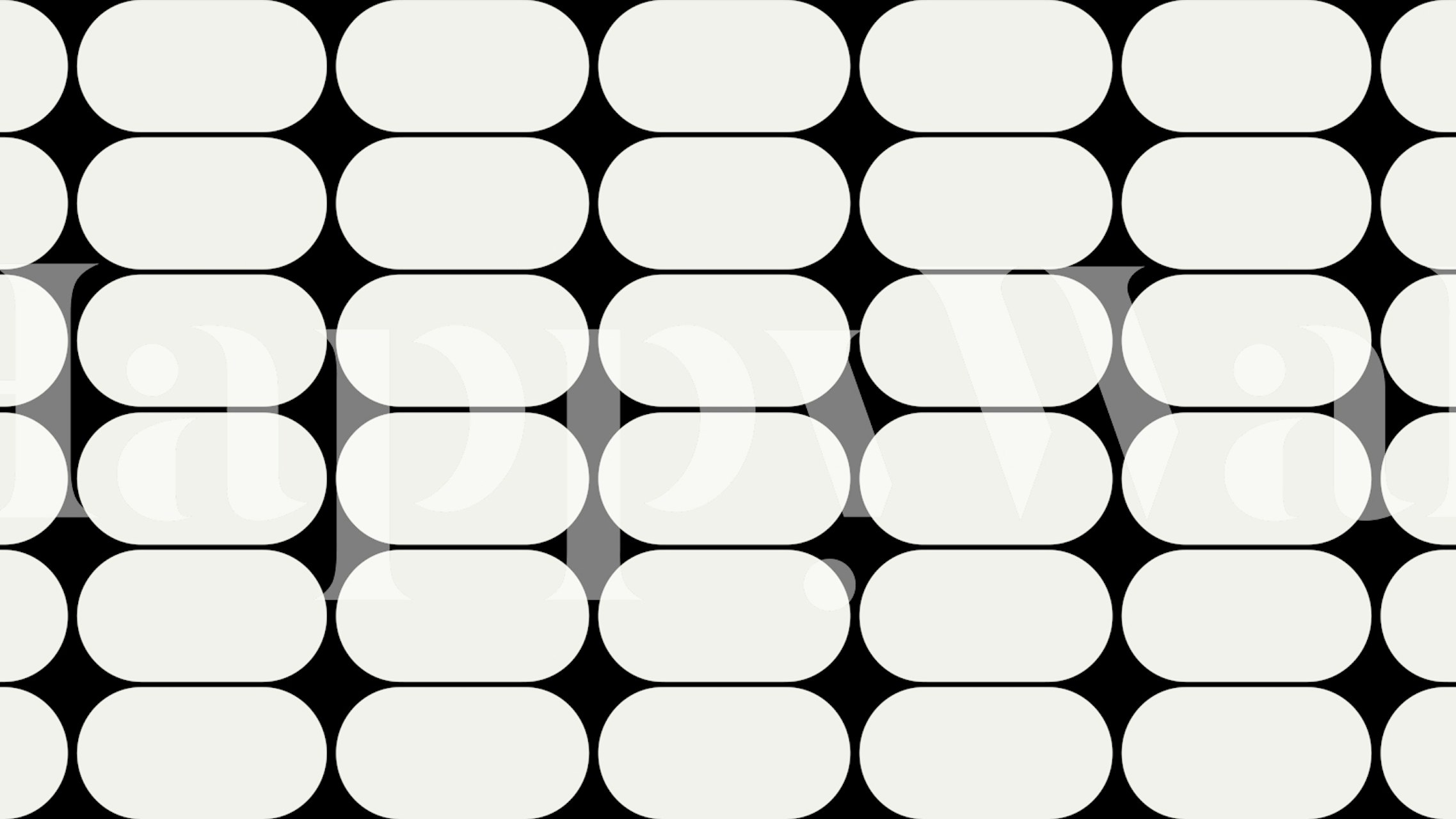 Black white minimal organic art wallpaper in a room