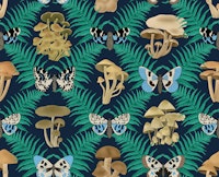 Enchanting Mushrooms, Fern and Butterflies 1 tapete