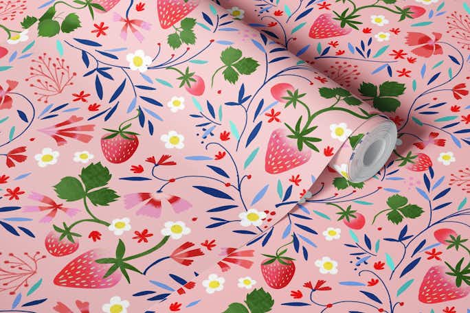 pick your strawberrieswallpaper roll
