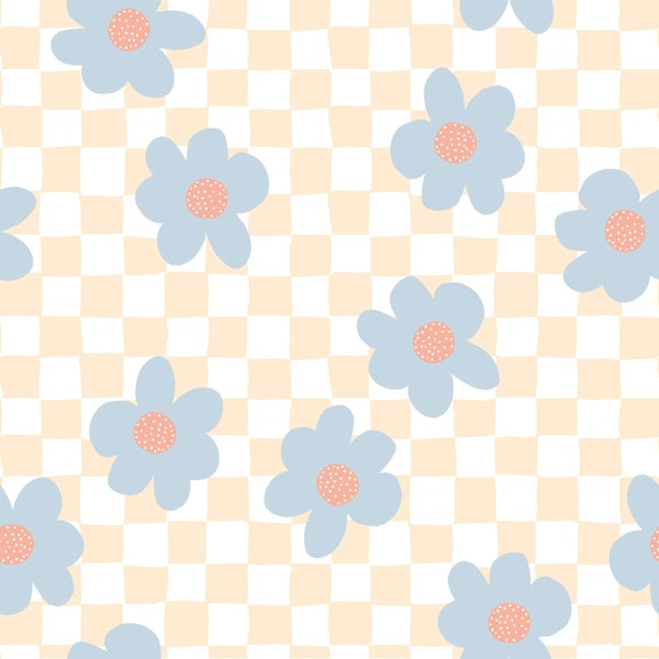 Retro Floral Check