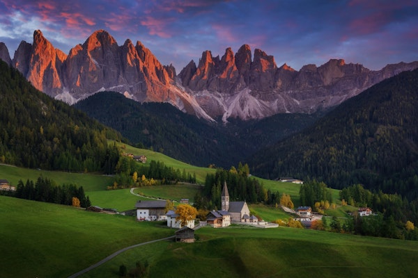 Dolomites - Santa Maddalena at sunset