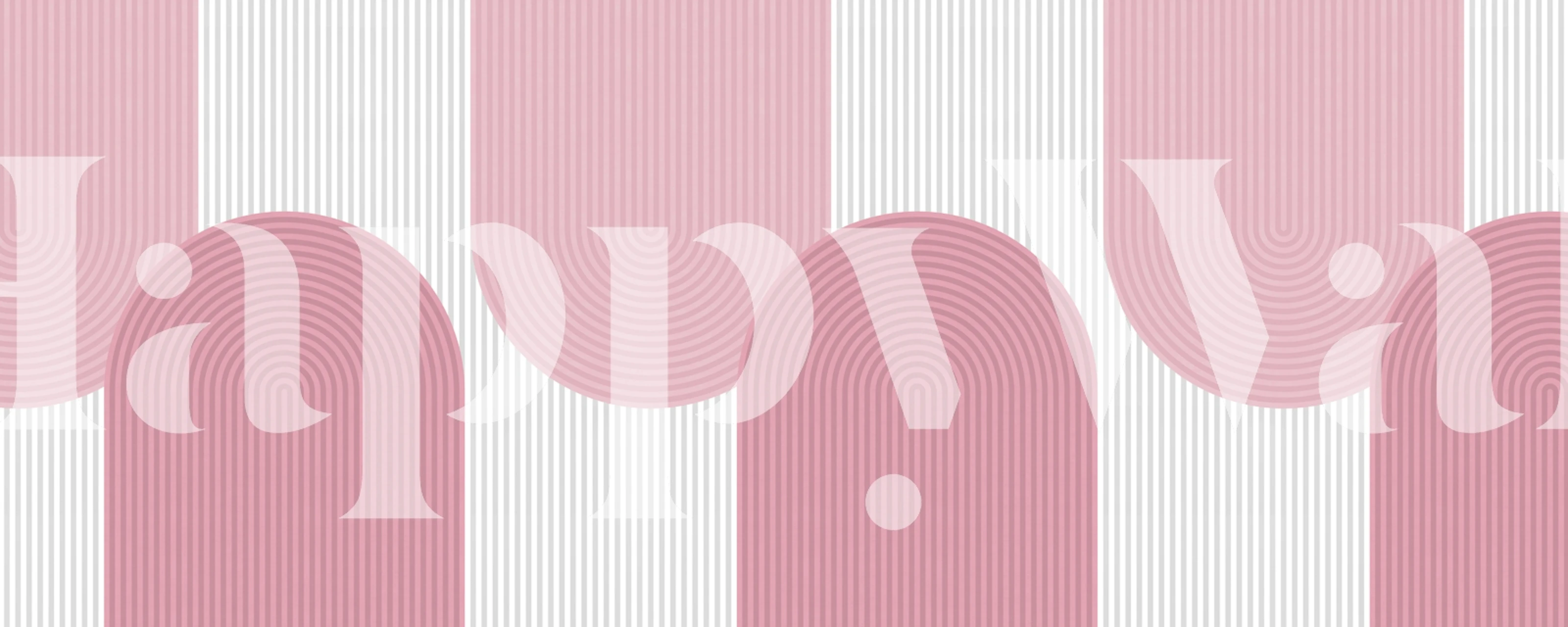 Pink striped abstract wallpaper with curved lines