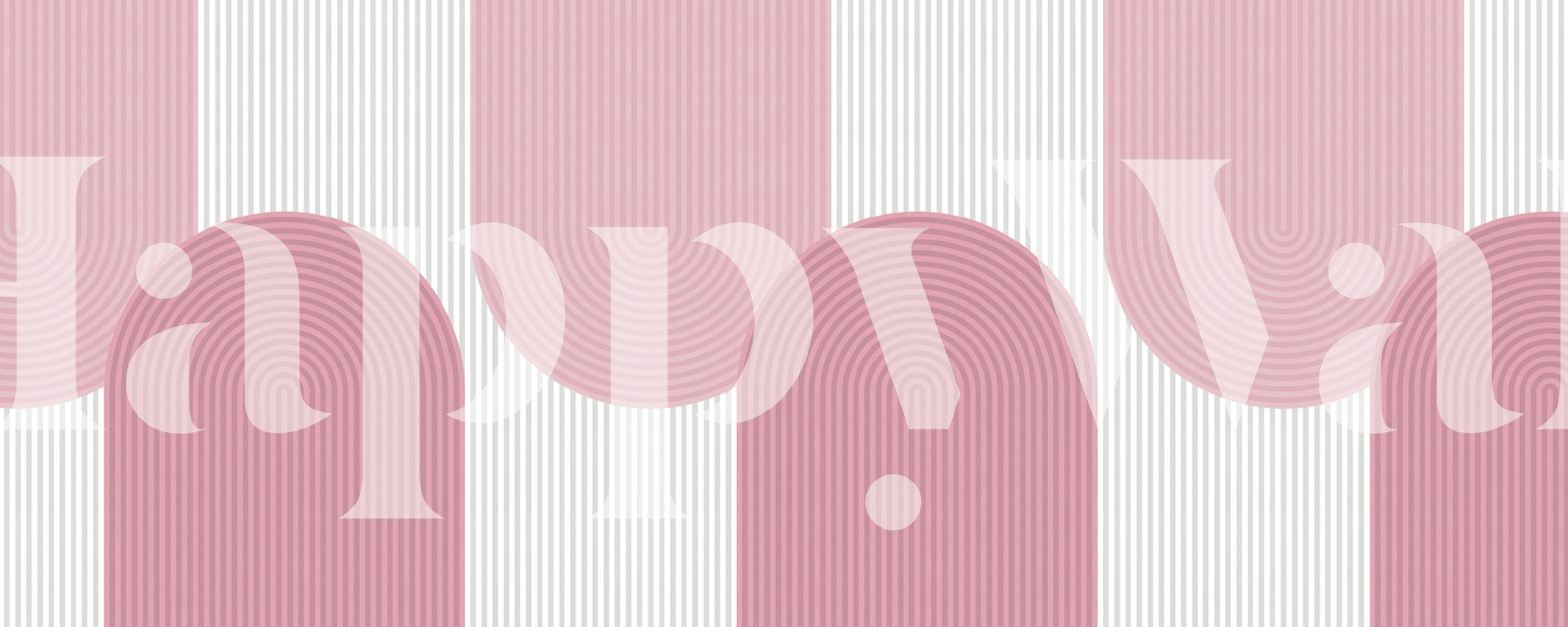 Pink striped abstract wallpaper with curved lines