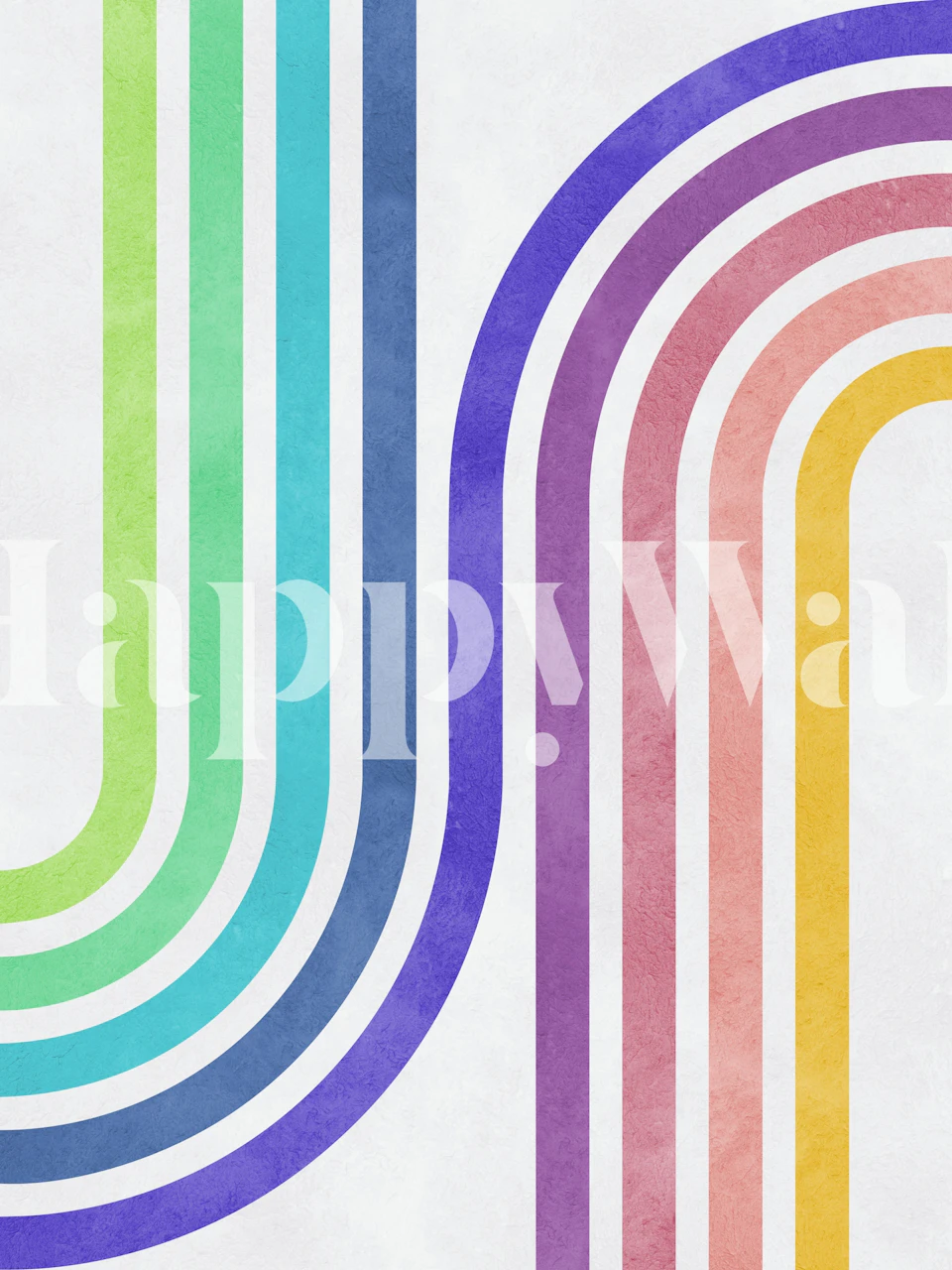 Vibrant expressive lines wallpaper in a room