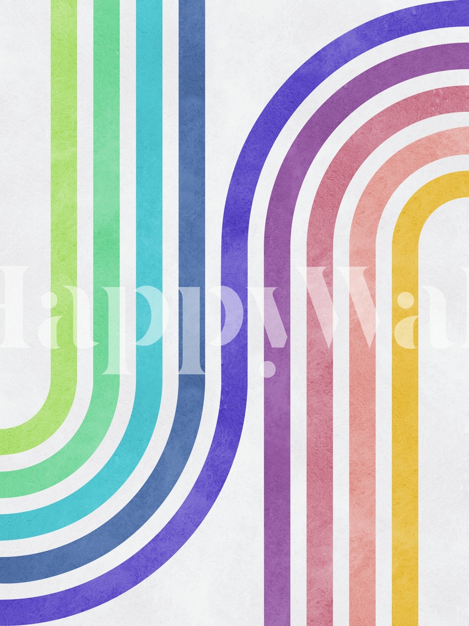 Vibrant expressive lines wallpaper in a room