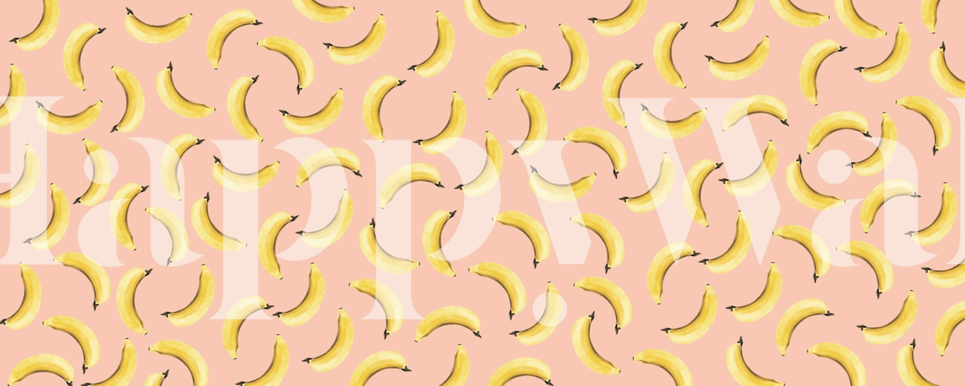 Mönster av bananer väggmålning med pastellbakgrund