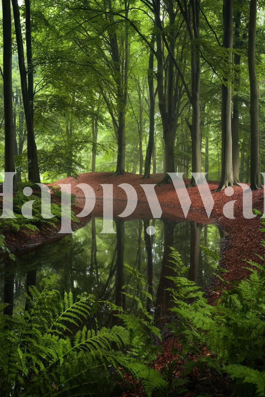 Summer reflections tapeta leśna w pokoju