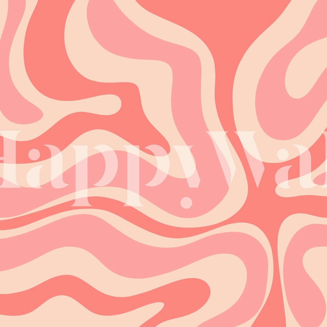 Retro Modern Liquid Swirl Abstract Blush Pink papel pintado en una habitación