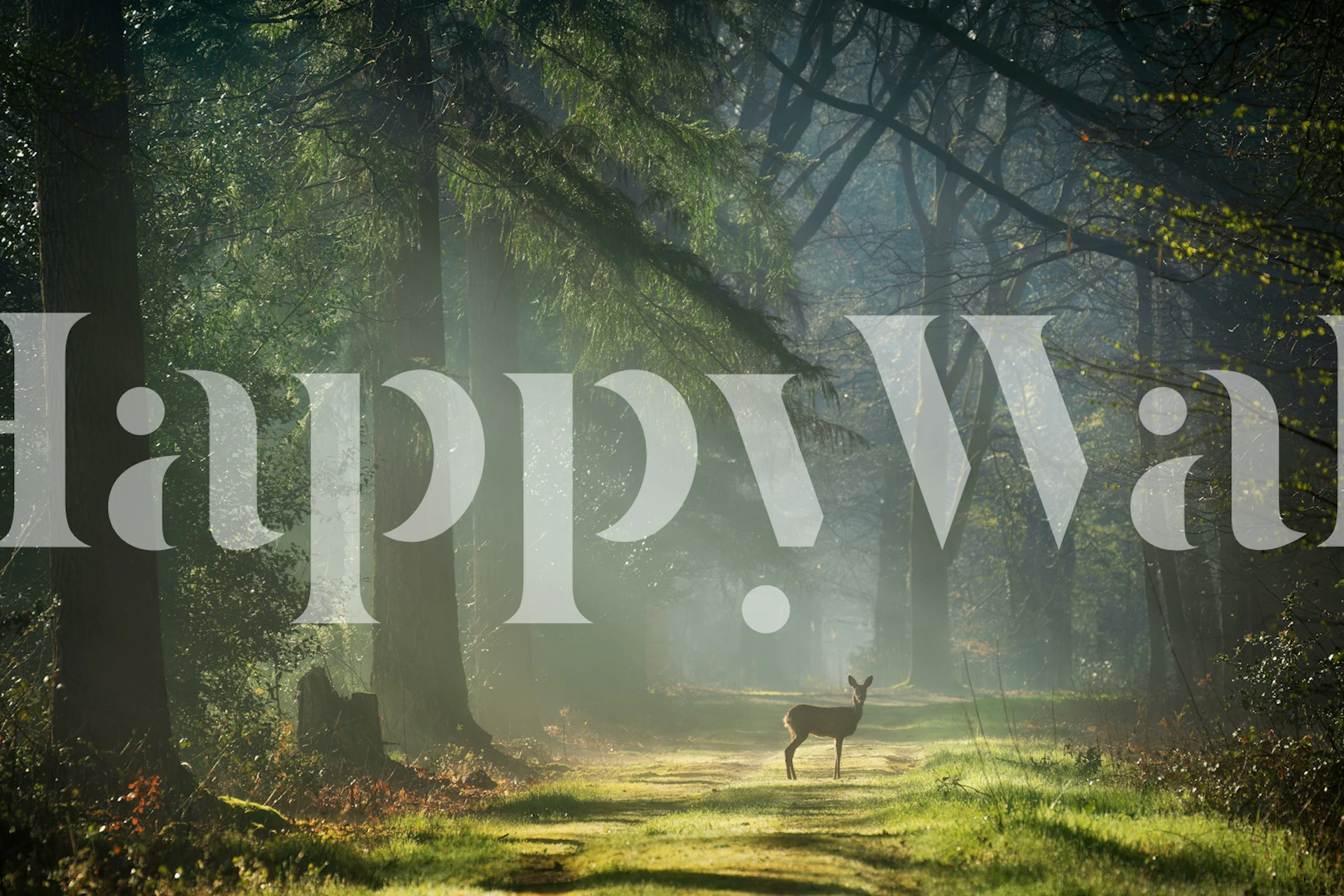 Wallpaper featuring a deer in a forest