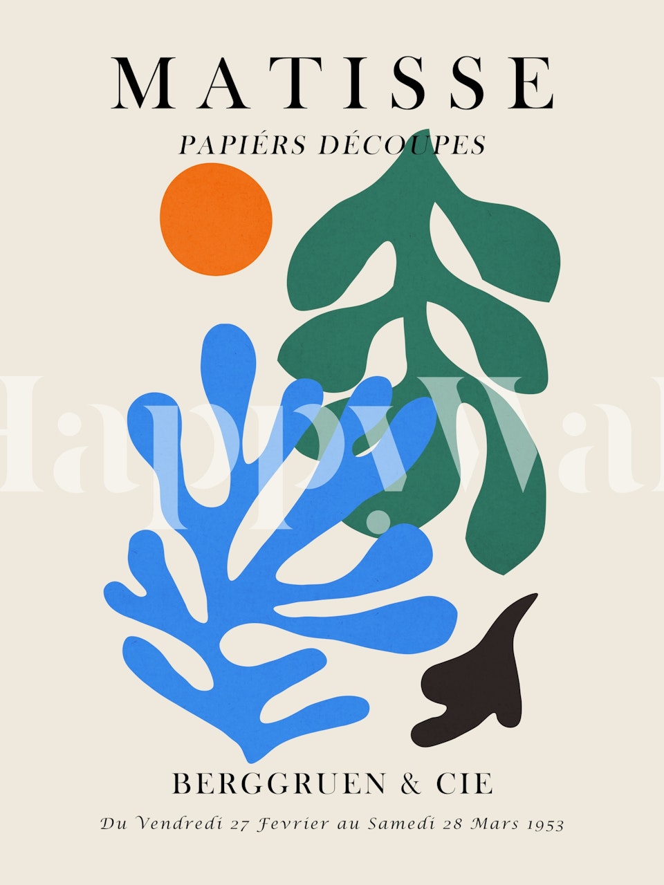 Vibrant Matisse inspired wallpaper in a room