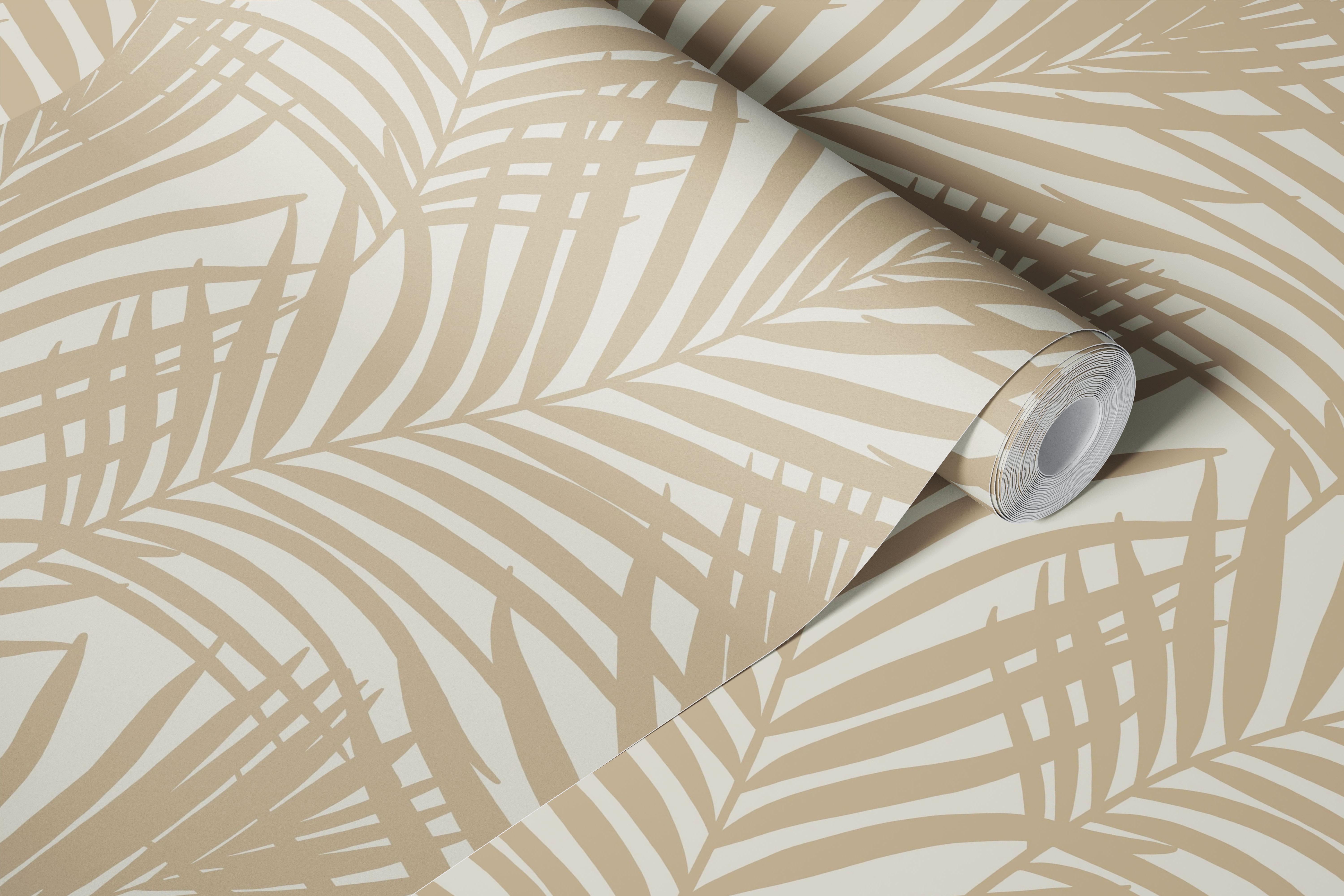 Σχεδίαση ταπετσαρίας Coastal Palm Leaves σε ένα δωμάτιο