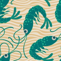 SHRIMPS Coastal Seafood Sea Green Small tapete