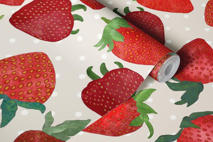Watercolor Strawberries 4wallpaper roll