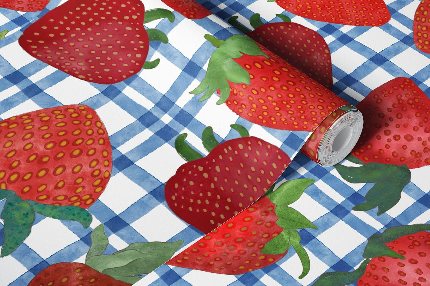 Watercolor Strawberries 5 wallpaper roll