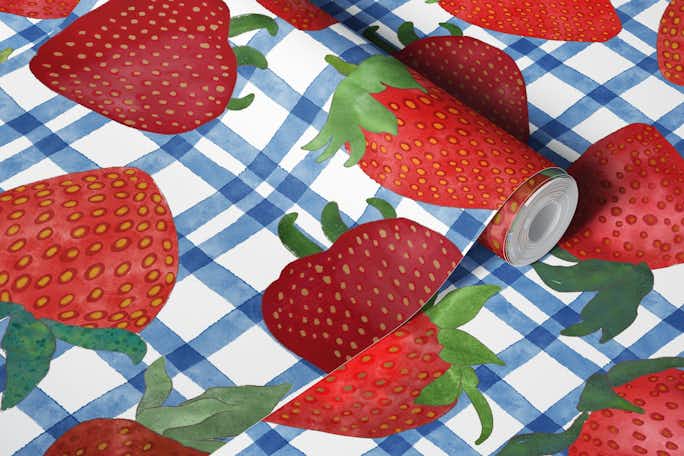 Watercolor Strawberries 5wallpaper roll