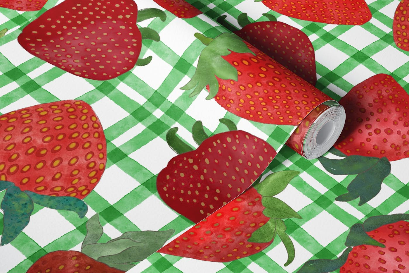 Watercolor Strawberries 8 wallpaper roll