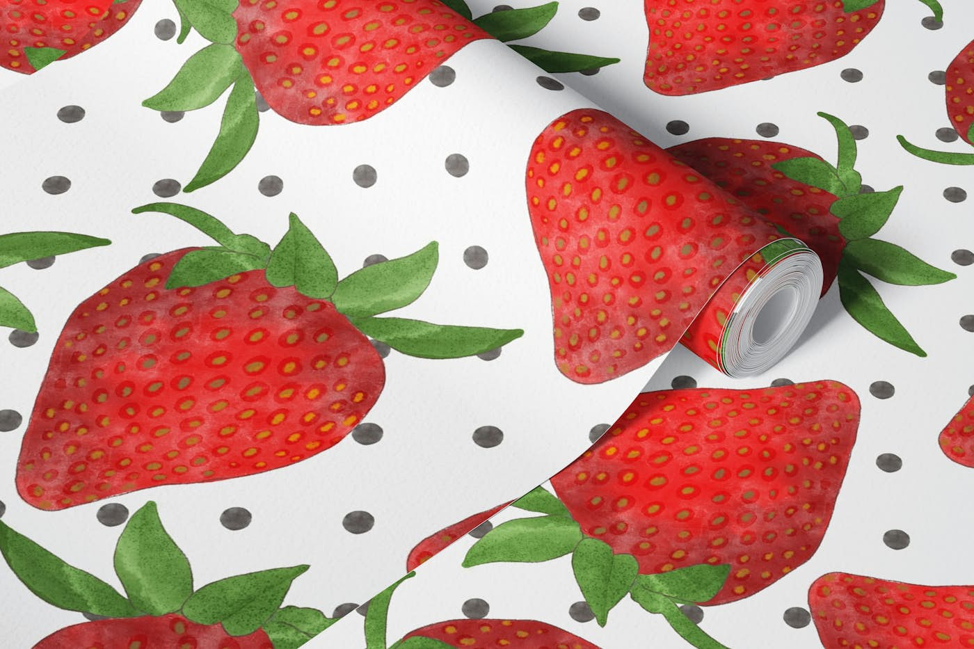 Watercolor Strawberries 10 wallpaper roll