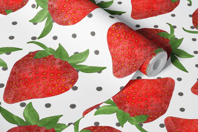 Watercolor Strawberries 10wallpaper roll