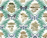 Enchanting Mushrooms, Fern and Butterflies 7 wallpaper