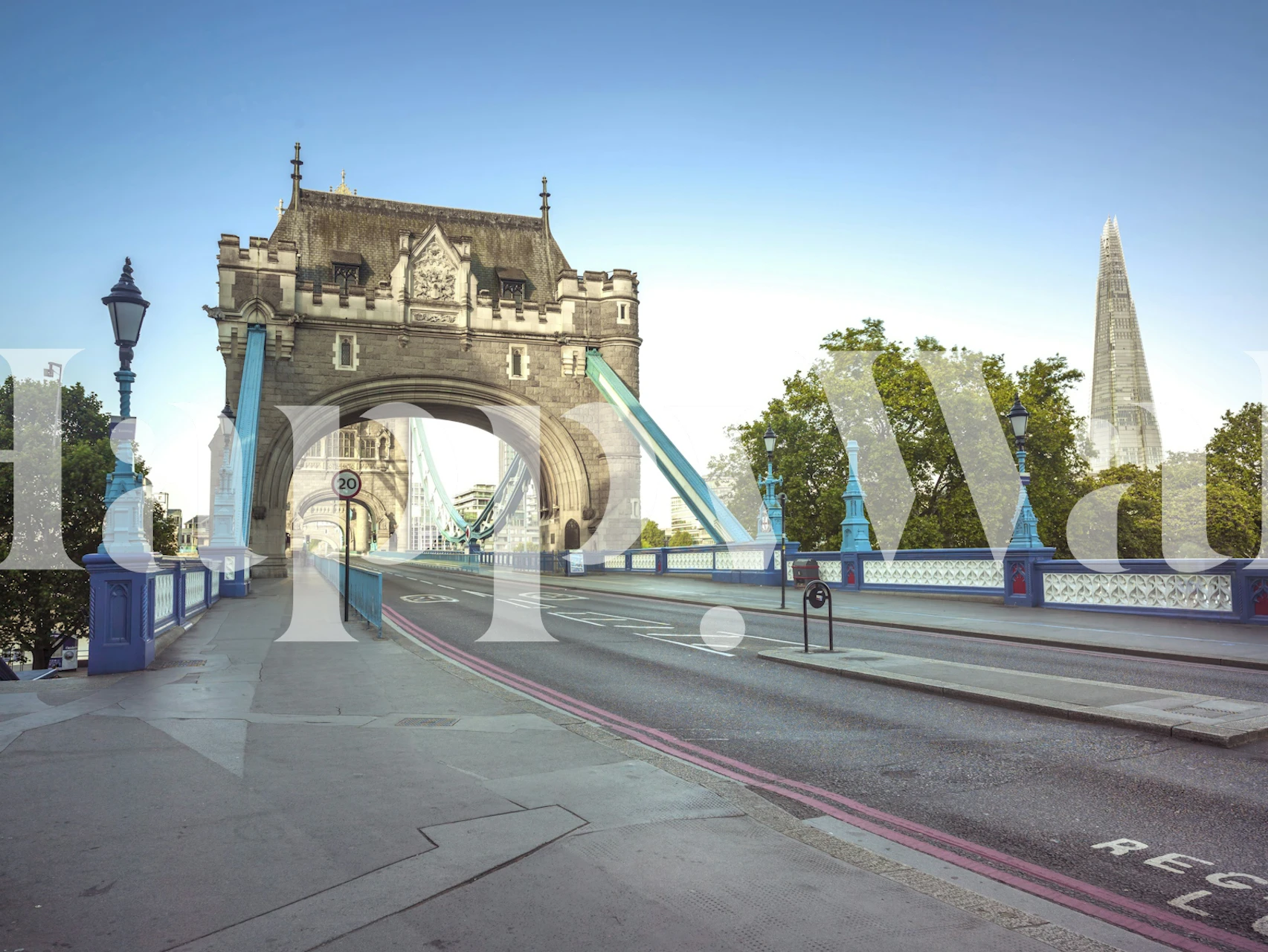 Tower Bridge and The Shard in blue tones wall mural