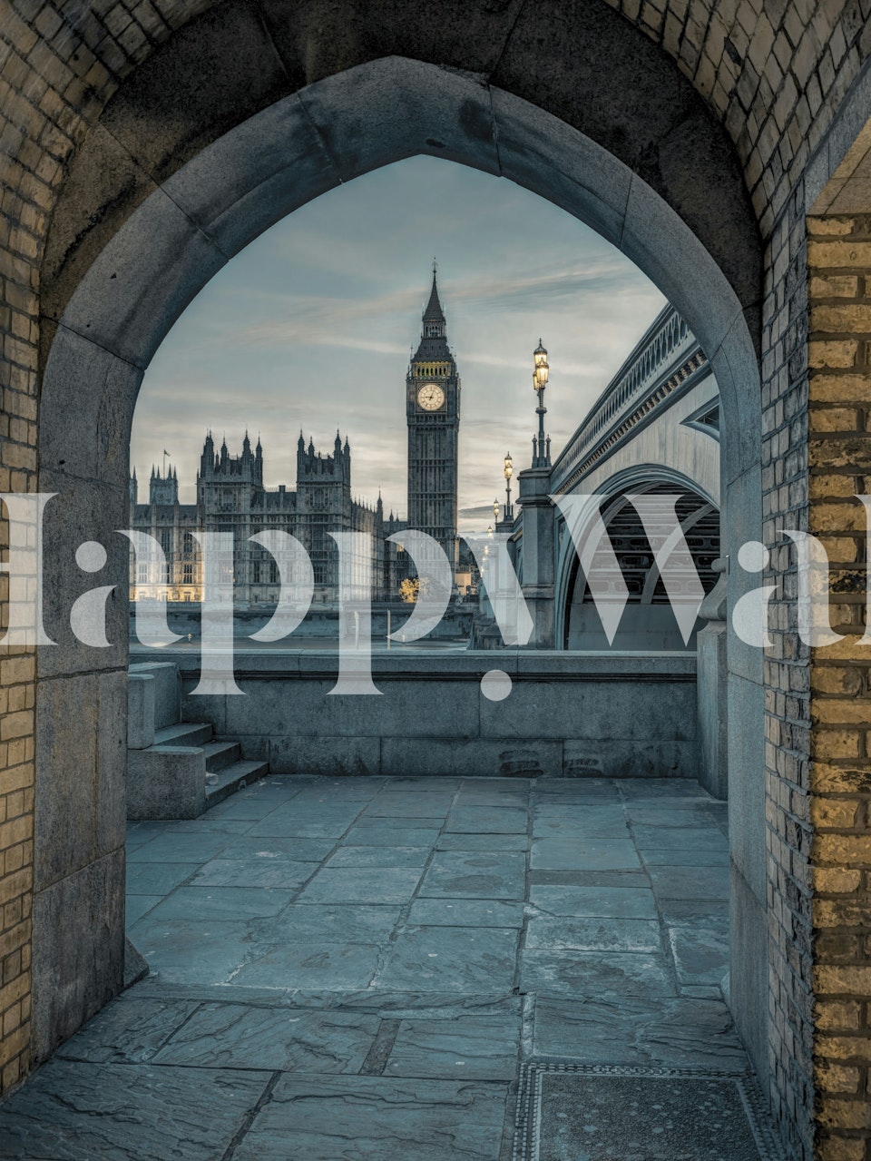 Arch View -tapetti esillä huoneessa