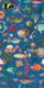 Oceania pattern in cobalt blue