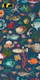 Oceania pattern in marine blue