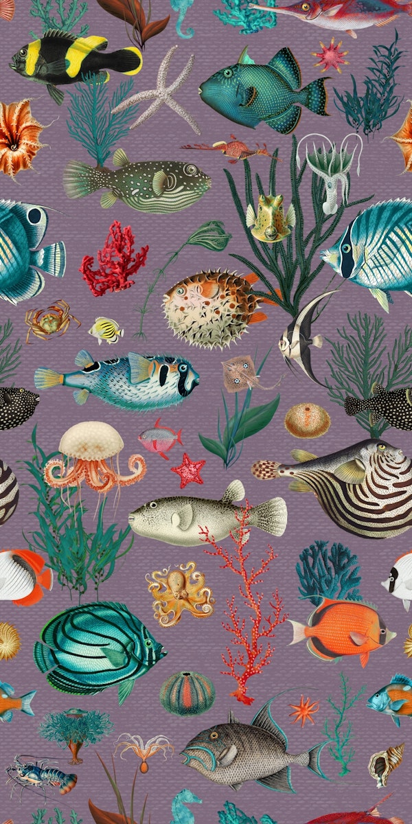 Oceania pattern in mauve purple