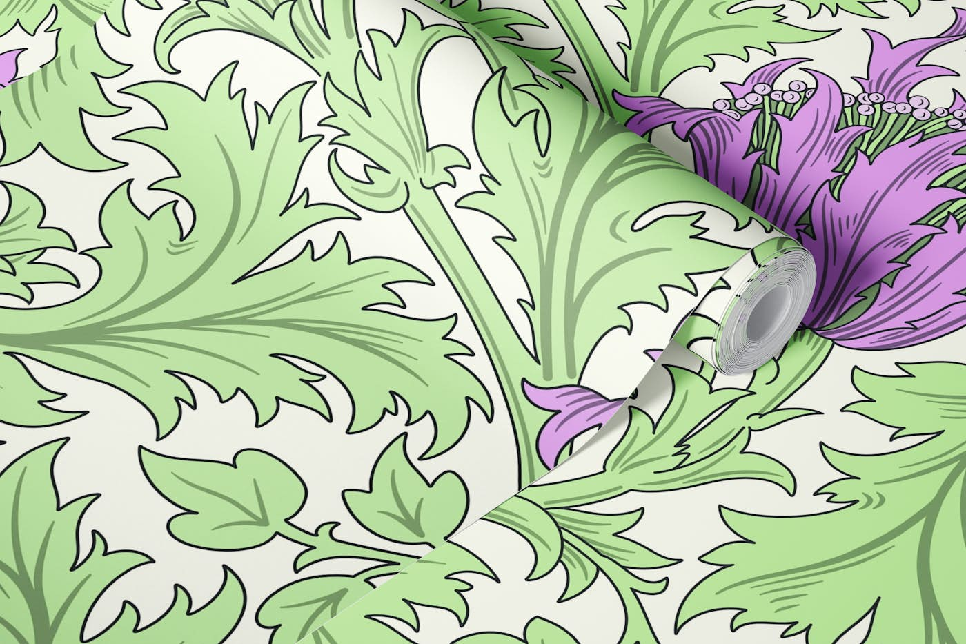 Vintage Anemone pattern 10 wallpaper roll