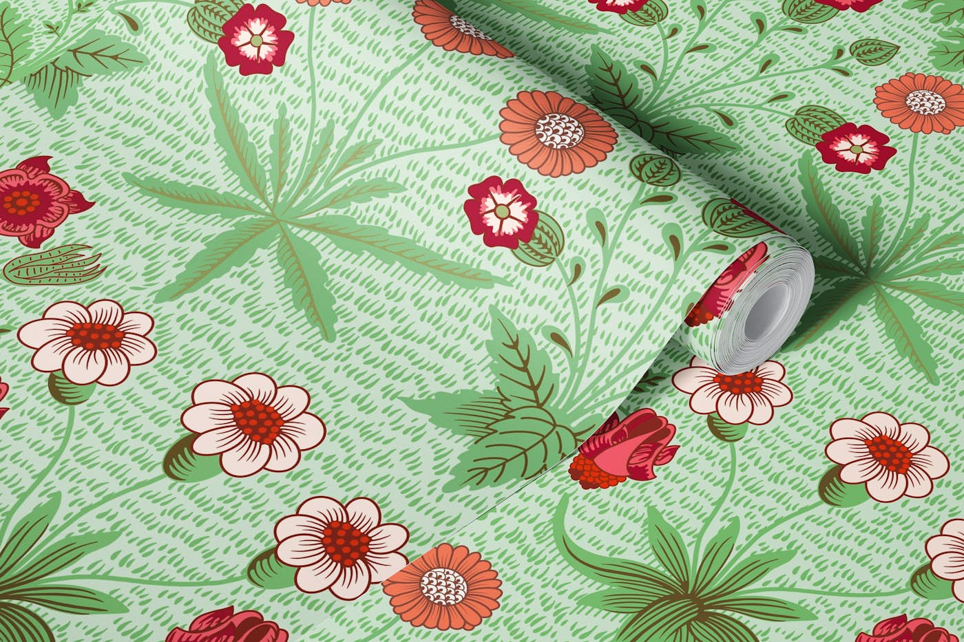 Victorian Daisy pattern 5 wallpaper roll