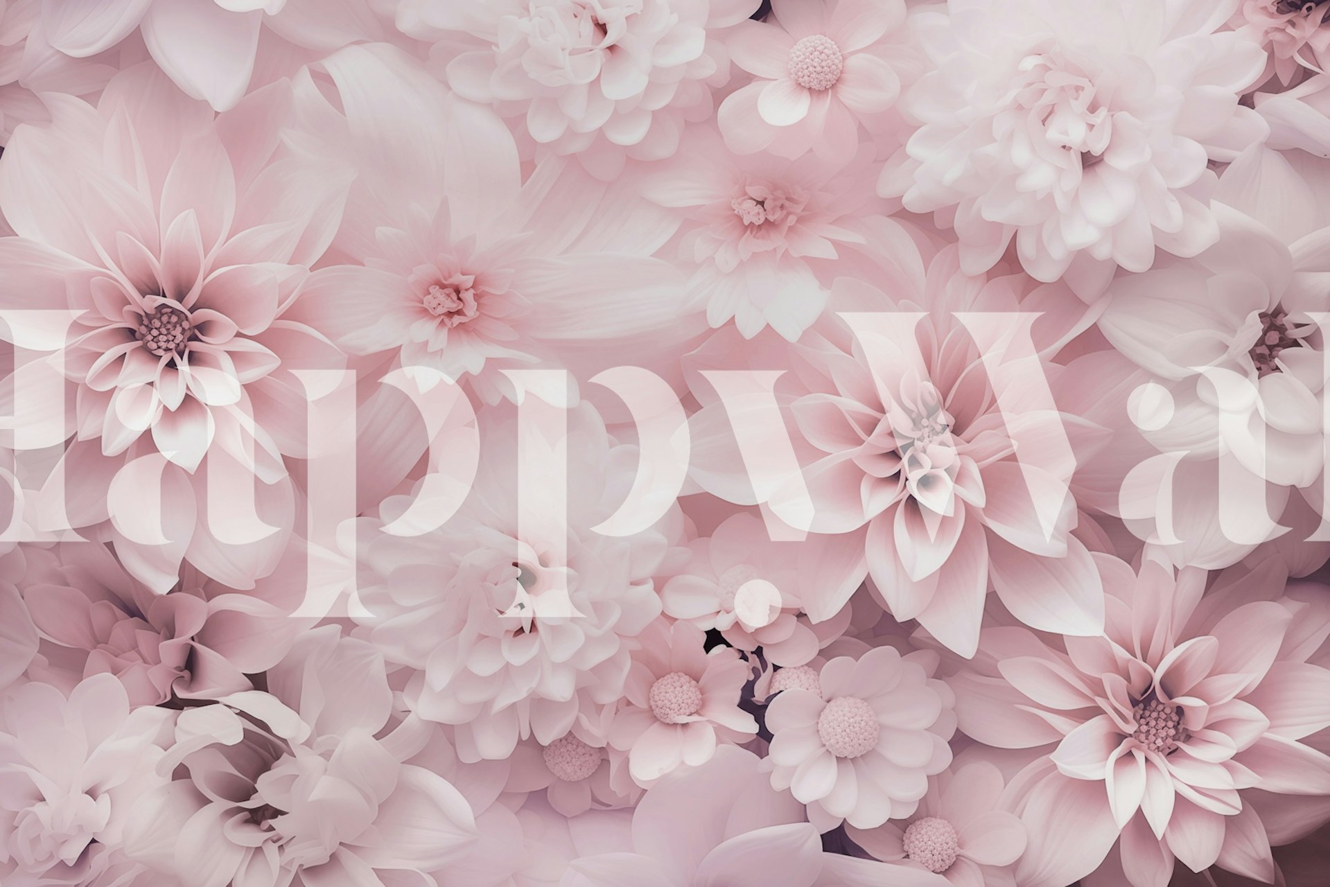 Pastel pink floral wallpaper design