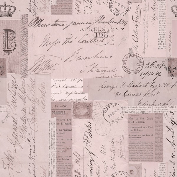 Old Letters And Postcards Pastel Pink