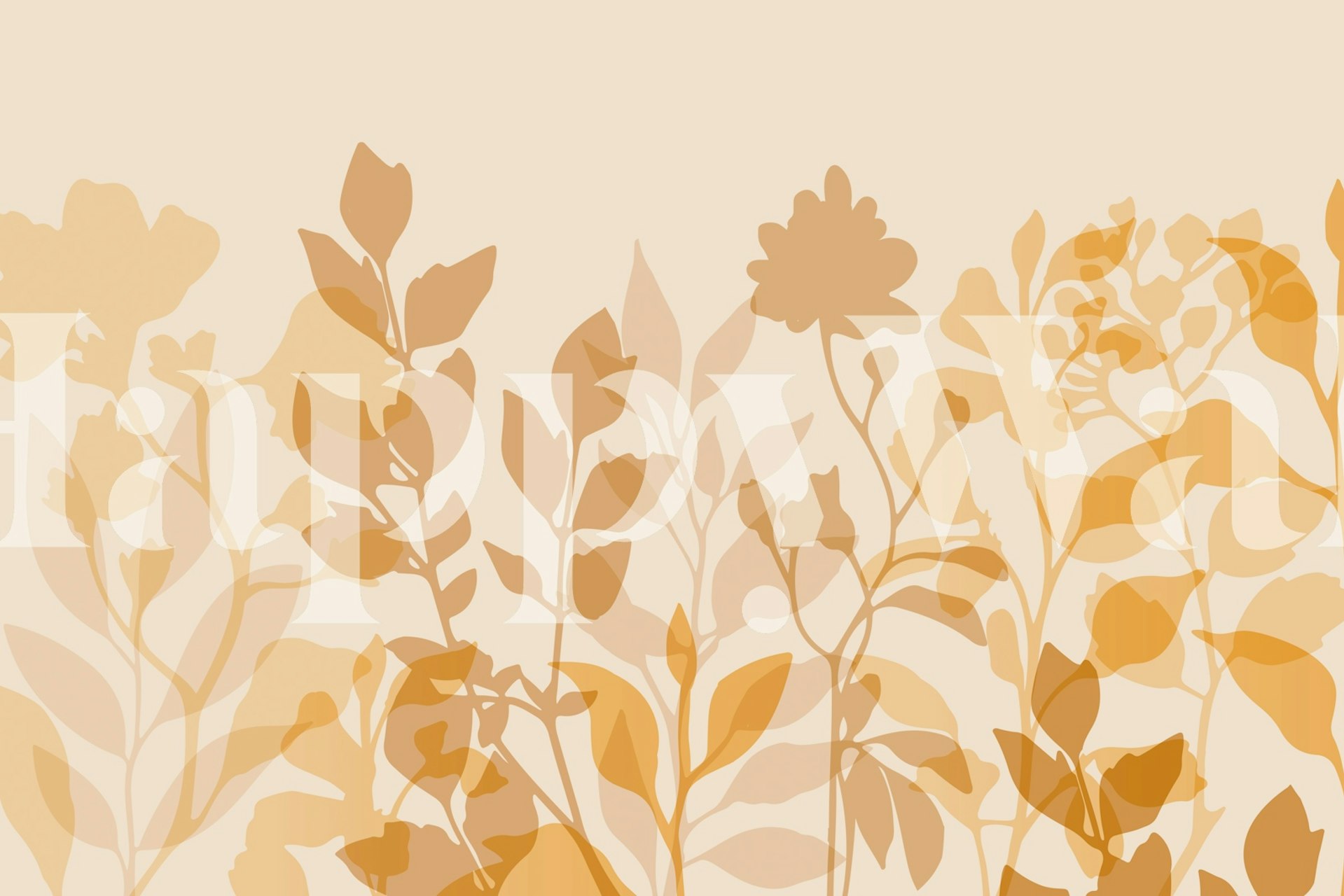 Layered Leaves Spring Vibes Peach wallpaper in a room